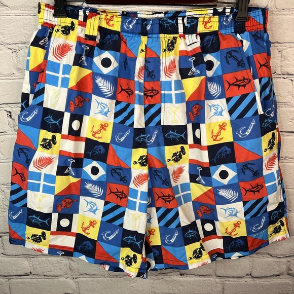 Columbia Other - Columbia PFG Omni-Shade Retro Nautical Print Fishing Swim Trunk size Men Large